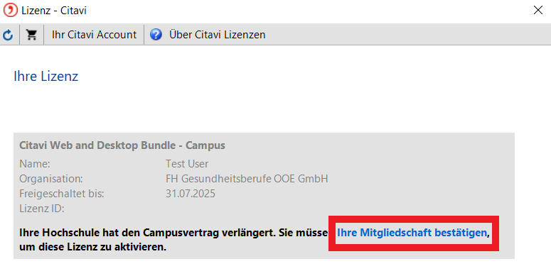 Bild mit Anleitung zur Bestätigung der Mitgliedschaft bei Citavi Bild mit Anleitung zur Bestätigung der Mitgliedschaft bei Citavi