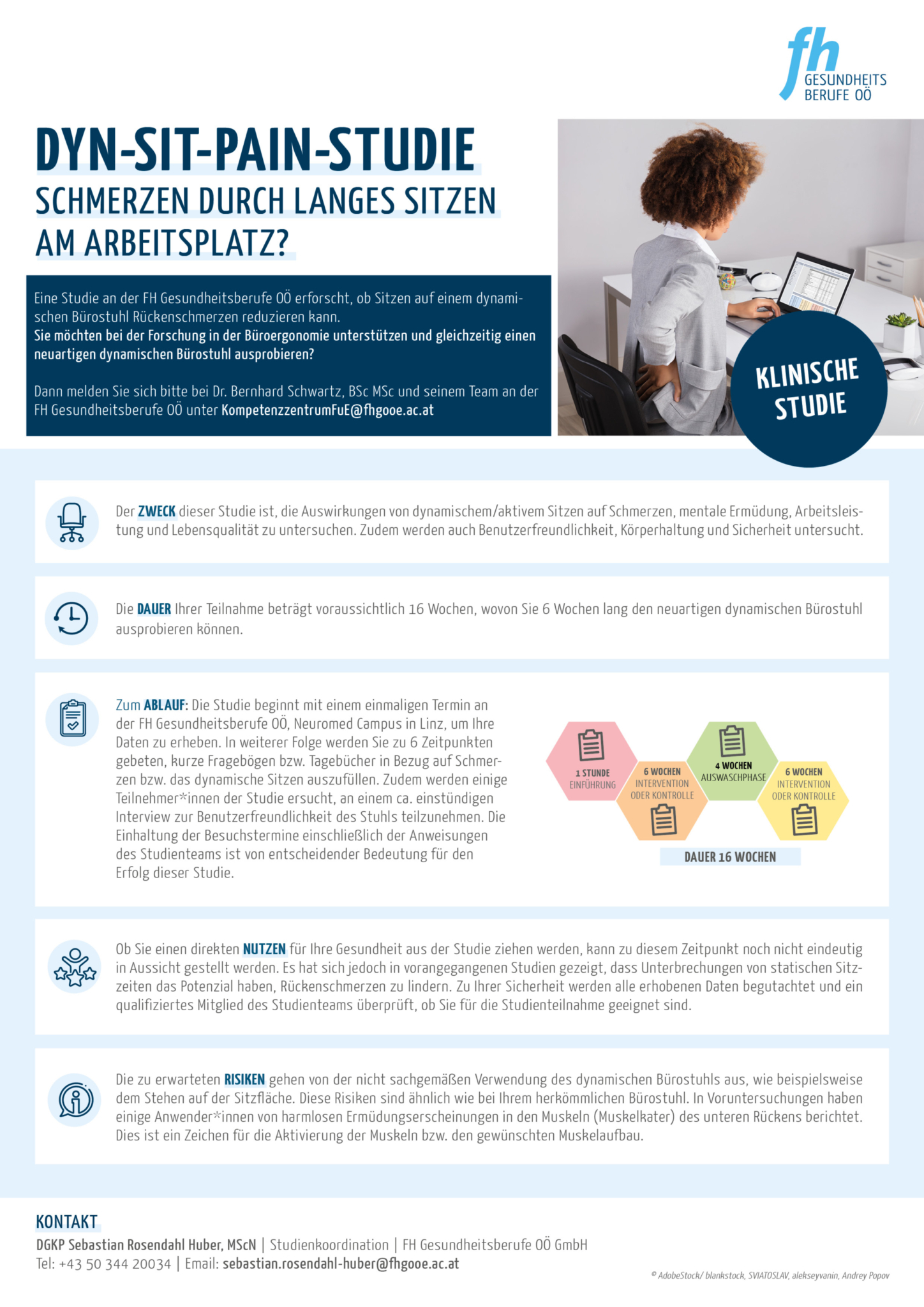 Flyer zur Dyn-Sit-Pain Studie 