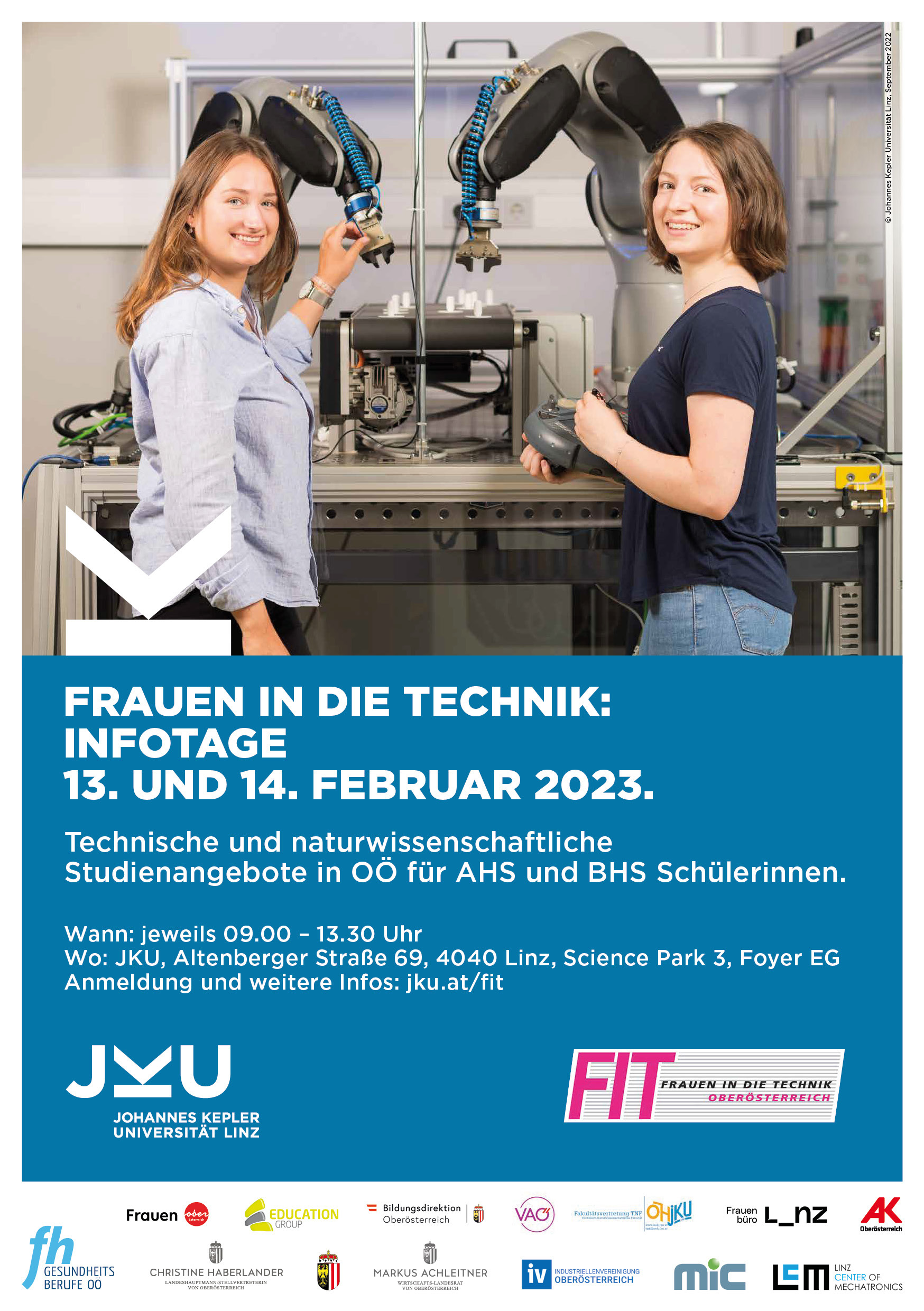 Flyer der Frauen in die Technik Infotage 2023 Flyer der Frauen in die Technik Infotage 2023