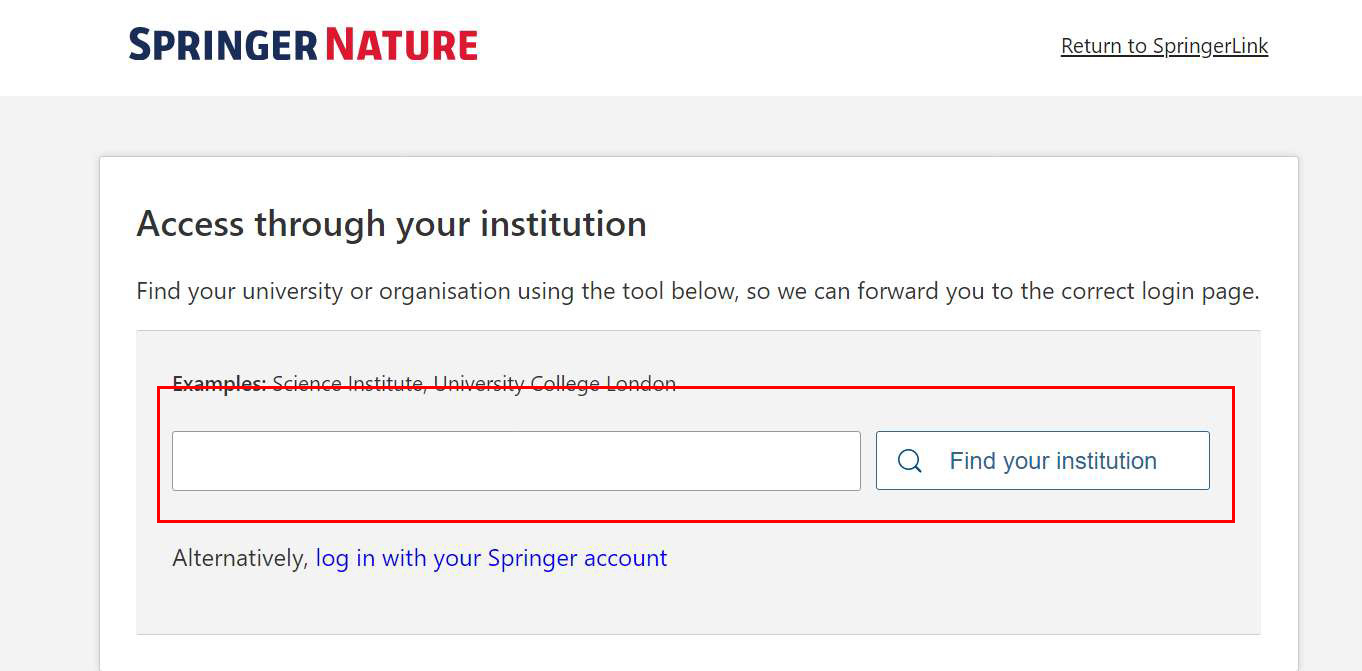 Shibboleth SpringerLink "Access through your institution" Fenster Shibboleth SpringerLink "Access through your institution" Fenster 