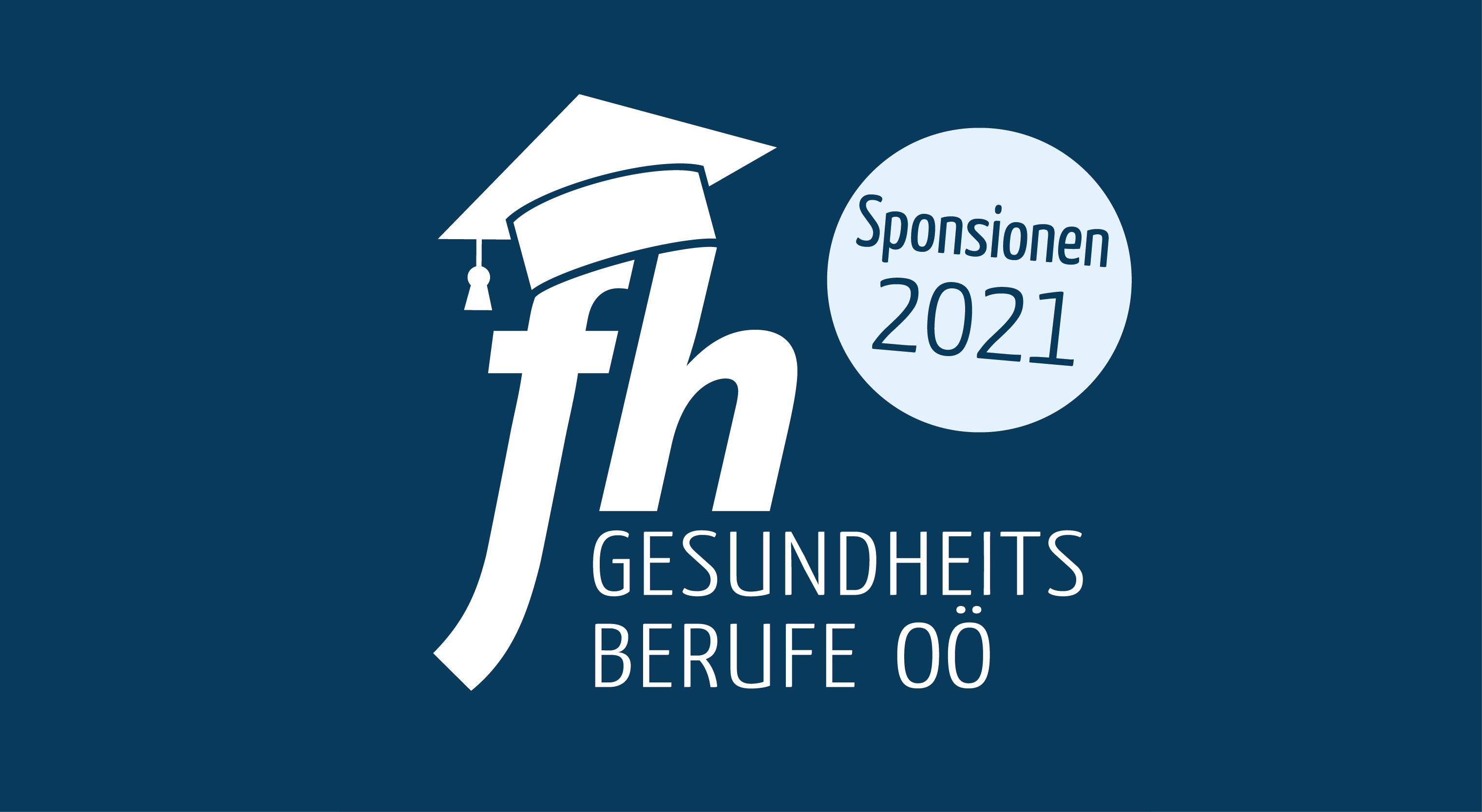 Titelfoto zu den Sponsionen 2021 mit dem Sponsionslogo der FH Gesundheitsberufe OÖ 