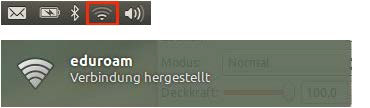 eduroam Screenshot linux erfolgreiche Verbindung 