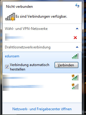 eduroam Screenshot Windows 7 Wlan Auswahl 